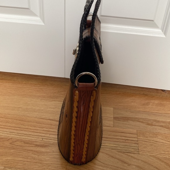 HANDMADE Western Leather Satchel Tote Purse Womens painted southwestern Artsy - Picture 4 of 16